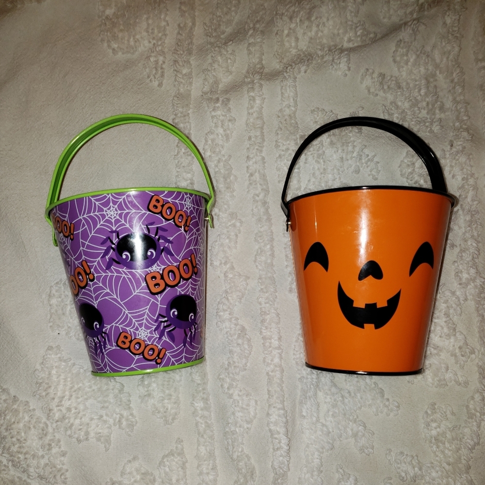 2 Halloween Festive Candy Pails - Picture 1 of 12